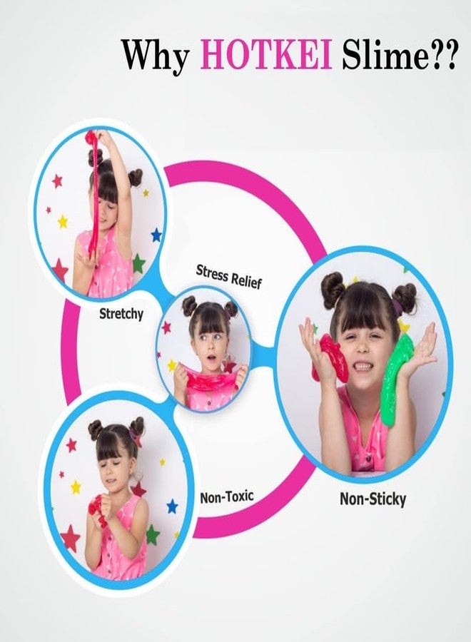 HOTKEI هوتكي ٢٠٠ مل غراء سلايم وردي، مجموعة أدوات صنع معجون جيلي سحري، لعبة جل سائل، هدية عيد ميلاد للأولاد والبنات والأطفال من ٣ إلى ١٠ سنوات لصنع السلايم في المنزل - Image 4